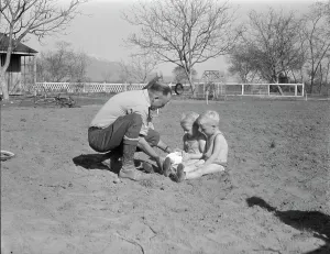 Homestead Prints: El Monte federal subsistence homesteads, California, 1936. Creator: Dorothea Lange