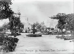 Latin America Prints: El Salvador- Park Scene In San Salvador