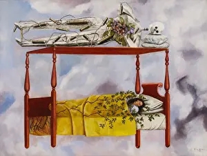 Mexico Prints: El sueno (La cama), 1940. Creator: Kahlo, Frida (1907-1954)