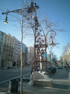 Modernista Prints: Elaborate art nouveau style lamppost on Passeig de Gracia