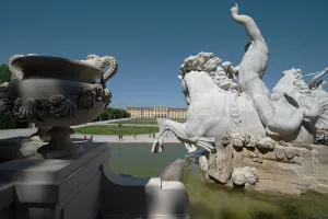 Water Feature Prints: The elaborate fountain in the gardens of Schonbrunn