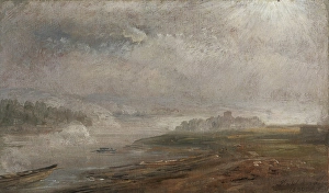 Johan Christian Clausen Dahl Prints: The Elbe on a foggy Morning, 1830. Creator: Johan Christian Dahl