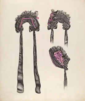 Al Curry Collection: Elderly Ladys Bonnet, c. 1937. Creator: Al Curry
