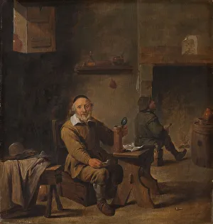 Beer Mug Prints: Elderly Man Seated in a Tavern, c.1645. Creator: Unknown