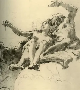 Elderly Man beside a Young Woman who points up to the Sun, mid 18th century, (1928)