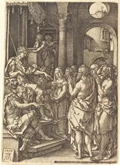 Susannah Collection: The Two Elders Before the Judge, 1555. Creator: Heinrich Aldegrever