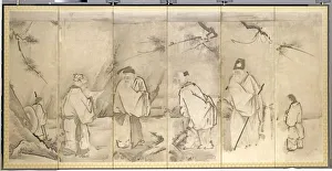Kano Tan Y Prints: Four Elders of Mt. Shang, 1600s. Creator: Kano Tan?y? (Japanese, 1602-1674)