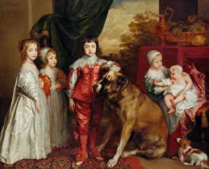 Dogs Collection: Five Eldest Children of Charles I, 1637. Artist: Dyck, Sir Anthonis, van (1599-1641)