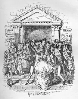 Placard Collection: The Election for Beadle, c1900. Artist: George Cruikshank