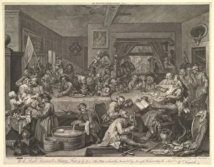 An Election Entertainment, Plate I: Four Prints of an Election, February 1755