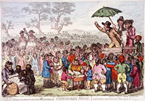 Umbrella Prints: Election fair, Copenhagen Fields, Islington, London, 1795. Artist: James Gillray