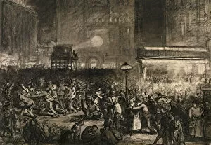 Ashcan School Gallery: Election Night Times Square, 1906. Creator: George Wesley Bellows