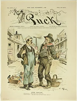 Keppler Joseph Prints: After Election, from Puck, published November 5, 1890. Creator: Joseph Keppler