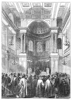 Choosing Gallery: Election of Rabbi, at the Synagogue, Great St. Helen s, 1844. Creator: Unknown