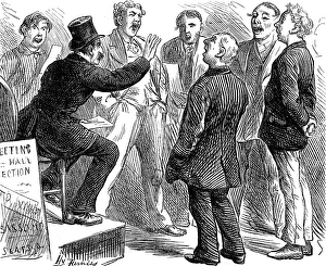 Harry Furniss Prints: Election Sketches: jingoes rehearsing Rule, Britannia, 1880. Creator: Unknown