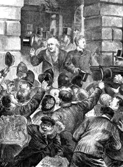Supporter Prints: Electioneering at Liverpool: scene at the Townhall after the nomination