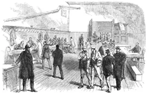 Officials Prints: The Elections in France: electors receiving their voting-cards at the Mairie of Montmartre