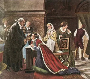 Communion Prints: Electress Elisabeth takes communion after the protestant service, (1936). Creator: Unknown