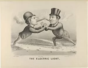 Bowler Hat Collection: The Electric Light, 1880. 1880. Creators: Nathaniel Currier, James Merritt Ives