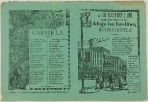 Spanish Text Prints: Electric Light Arrives, 1900. Creator: Manuel Manilla