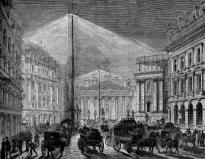 Siemens Prints: The Electric Light at the Mansion-House, 1881. Creator: Unknown