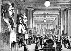 Visitor Prints: Electric lighting of the British Museum, 1890. Creator: Unknown