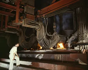 Palmer Alfred T Prints: Electric phosphate smelting furnace used in the making of elem