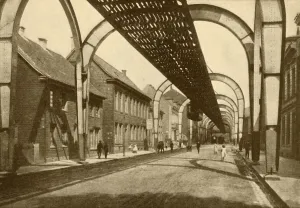An Electric Suspension Mono-Rail System, 1930. Creator: ENA