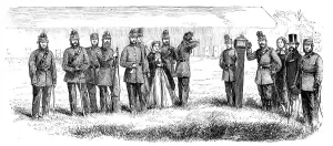 Target Practice Prints: The Electric Target invented by Lieut. Chevalier, 1860. Creator: Unknown