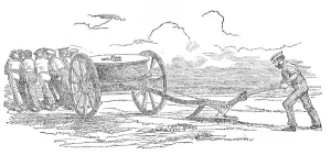 Electric Telegraph for the Seat of War - Plough for Laying the Wire, 1854. Creator: Unknown