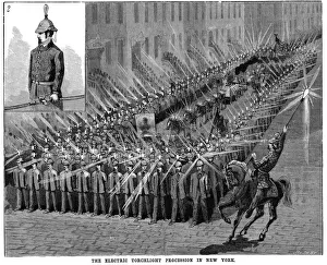 Electricity Prints: The Electric Torchlight Procession in New York, USA, 1884