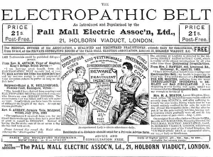 Healthcare Prints: The Electropathic Belt, 1883. Creator: Unknown