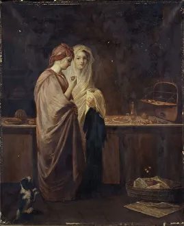 Buffet Prints: Two elegant women in a pastry shop, between 1801 and 1900. Creator: Hortense Lescot
