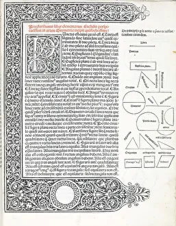 Geometry Prints: Elementa geometriae, 1482. Creator: Unknown