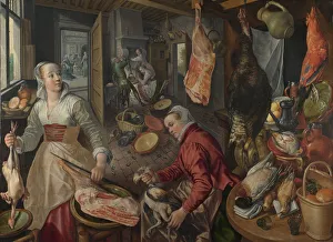 Grateful Prints: The Four Elements: Fire. A Kitchen Scene with Christ in the House of Martha and Mary in the Background