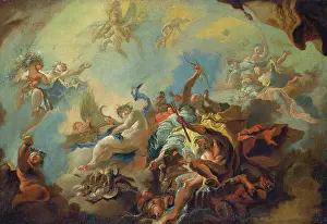 1750s Prints: The Four Elements, Preparatory Study for a Painted Ceiling (Allegory of Time?)