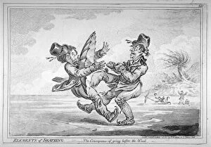 Gillray Collection: Elements of Skateing. The consequence of going before the wind, 1805. Artist