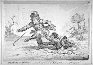 Gillray Collection: Elements of Skateing. A fundamental error in the art of skaiting, 1805. Artist