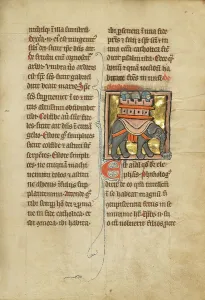 Bestiary Prints: An Elephant Carrying Three Soldiers; De Natura Avium; De Pastoribus et Ovibus