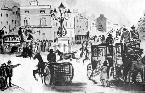 Paul George Prints: The Elephant and Castle, 19th century, (1930). Artist: Constantin Guys