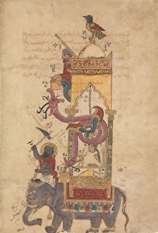 Device Gallery: The Elephant Clock, Folio from a Book of the Knowledge of Ingenious Mechanical... A.H