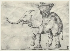 Martin Schongauer German Prints: An Elephant with Howdah, c. 1485. Creator: Martin Schongauer (German, c. 1450-1491)
