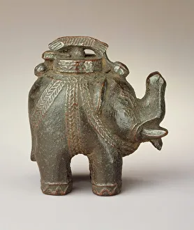 Lacquer Prints: Elephant-Shaped Box, 19th century. Creator: Unknown