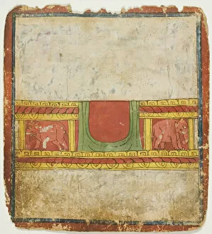 Elephants Gallery: Elephant Throne, from a Set of Initiation Cards (Tsakali), 14th / 15th century