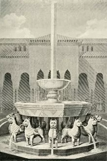 Court Of The Lions Gallery: Elevation of the Fountain of the Lions, 19th century, (1907). Creator: Unknown