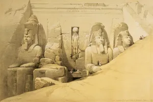 New Kingdom Prints: Front elevation of the Great Temple of Abu Simbel, Nubia, Egypt, 1849. Artist