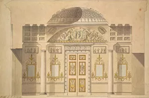 Charles Ca 1730 40 1812 Gallery: Elevation of the Mirror Wall in the Jasper Study of the Agate Pavilion at Tsarskoye Selo