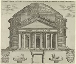 Elevation Collection: Elevation of the Pantheon in Rome, reconstructed to its original form, 1549. Creator: Anon