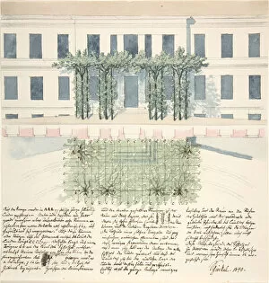 Karl Friedrich Gallery: Elevation and Plan of the Facade of a Building, 1840