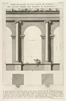 Elevation and plan of the second-order portico at the Theater of Marcellus